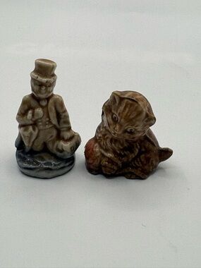 Lot Of 2 Wade Whimsies Collectibles Doctor Foster & Cat Red Rose Tea  England